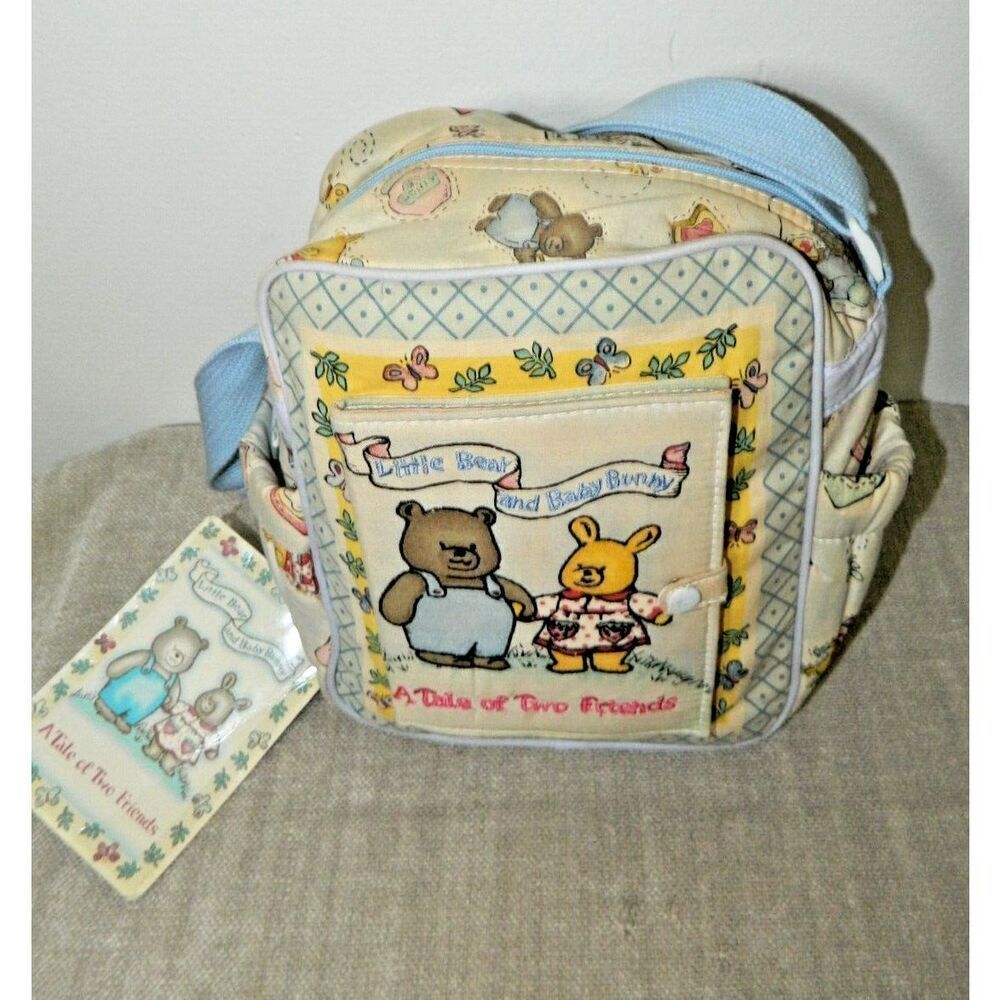 Cudlie Diaper Bag Blue with Attached Story‎ Book Vintage